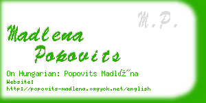 madlena popovits business card